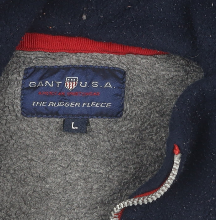 Gant Men's Navy Blue Fleece Pullover Sweatshirt L