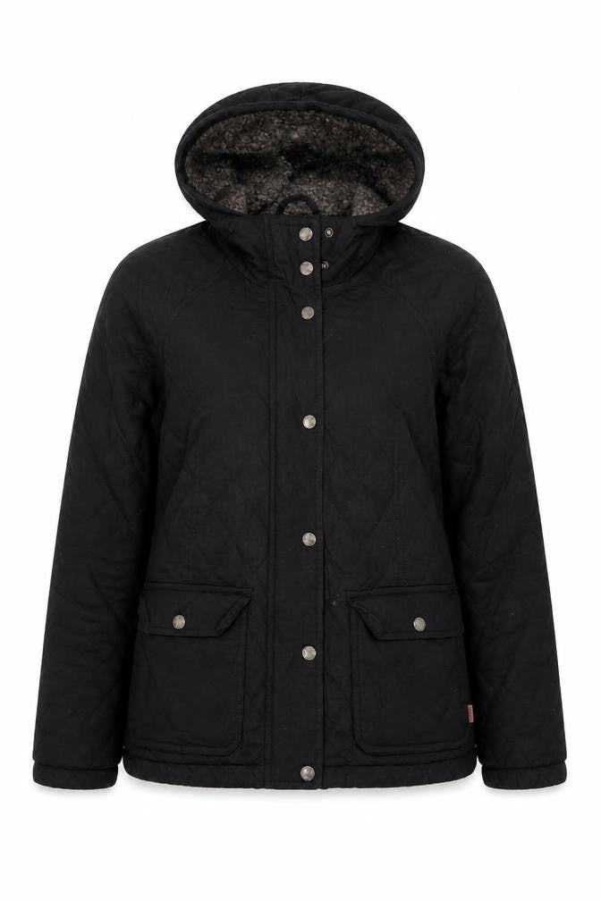 Womens UK Size 12 Regular FatFace Black Cotton Jacket