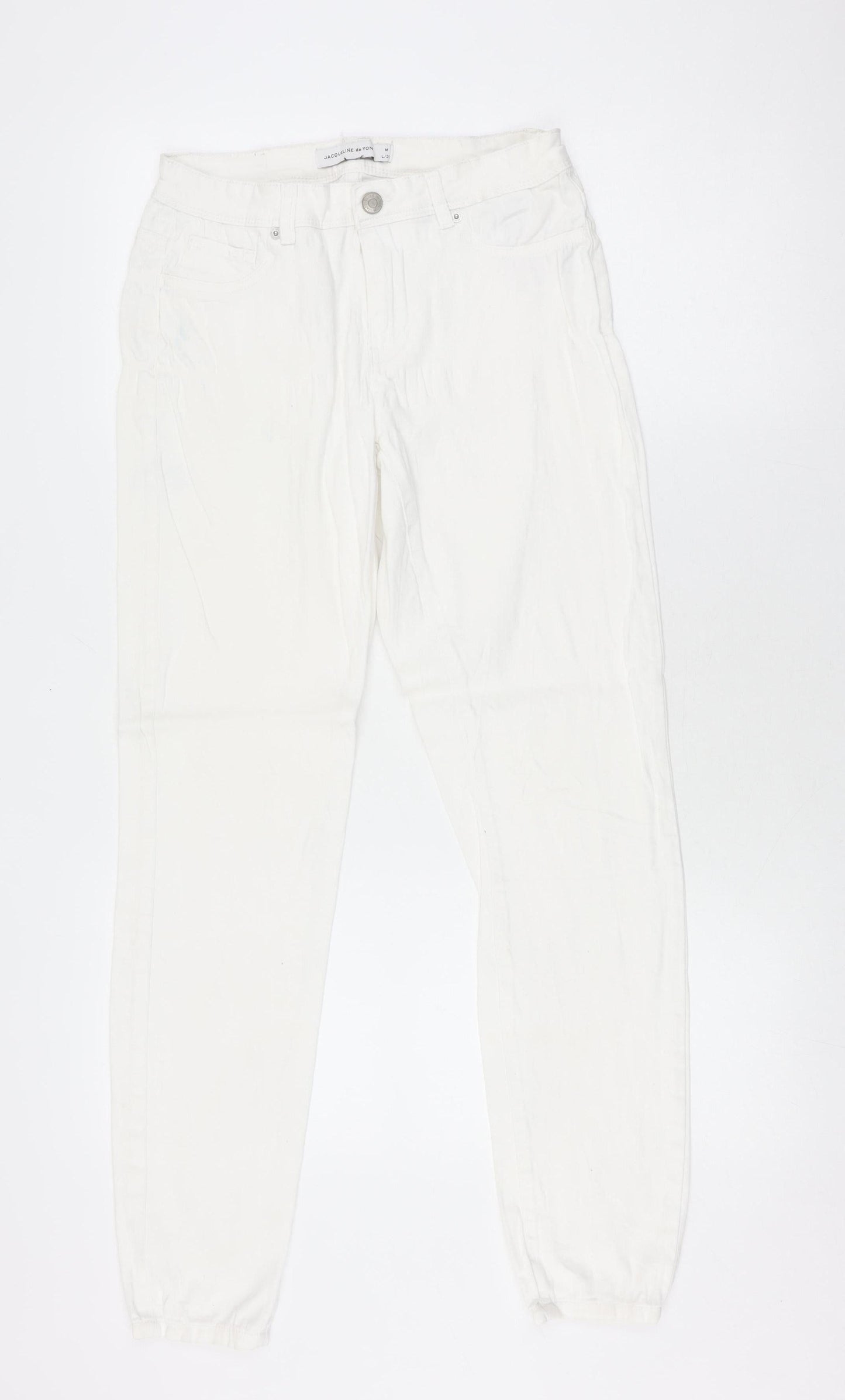 Jacqueline de Yong Women's M White Straight Jeans