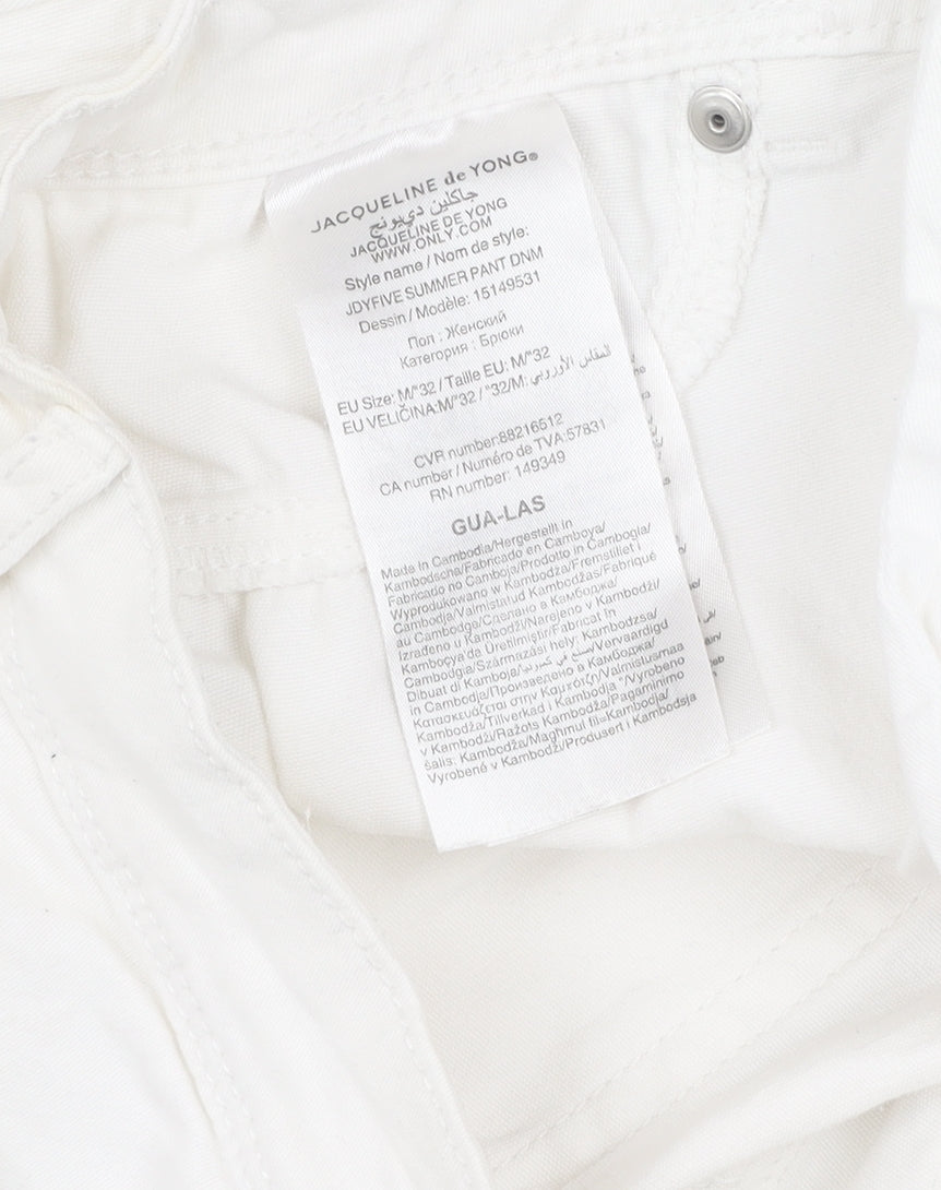 Jacqueline de Yong Women's M White Straight Jeans