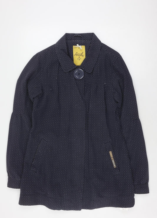 Animal Women's Black Polka Dot Mid-Length Jacket Size 10