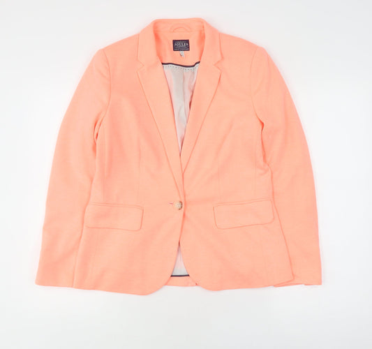 Joules Women Pink Blazer, UK 12, Casual, Notch Lapel