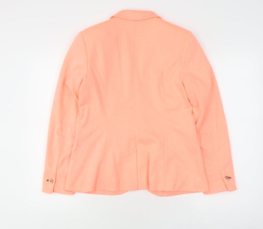 Joules Women Pink Blazer, UK 12, Casual, Notch Lapel