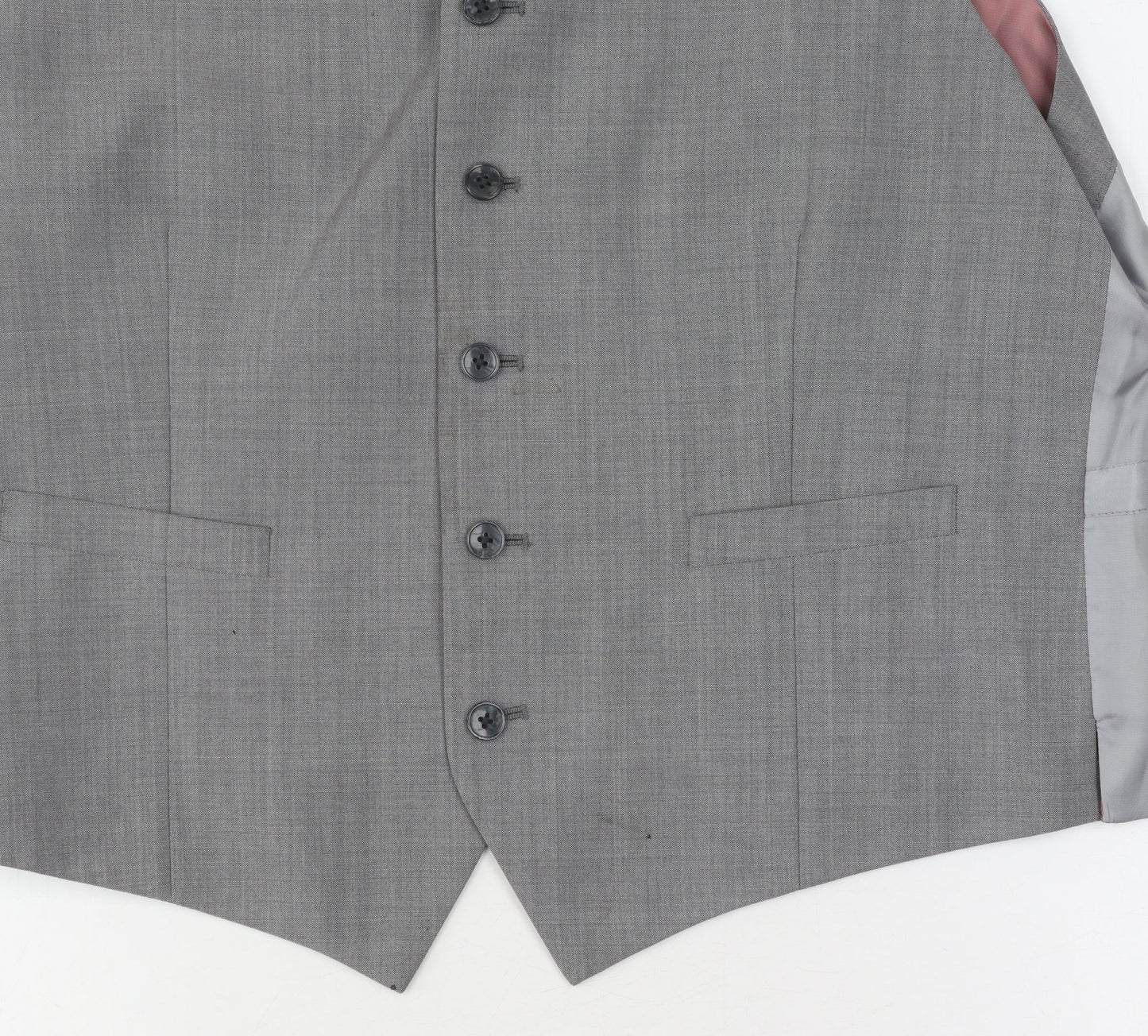 T.M.Lewin Men's Grey Suit Waistcoat 44 Regular