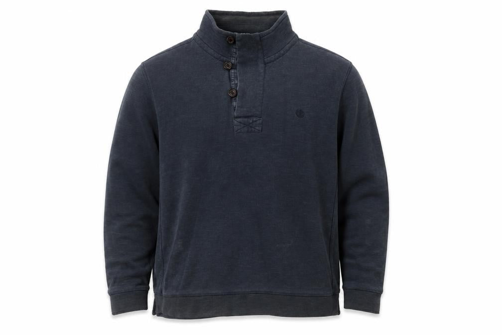 FatFace Men's Blue Henley L Sweatshirt - Cotton