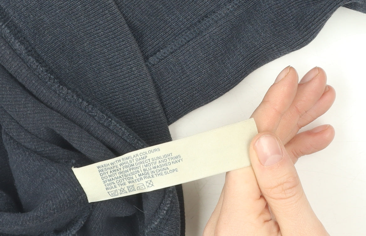 Fat Face Men's Blue Henley L Sweatshirt - Cotton