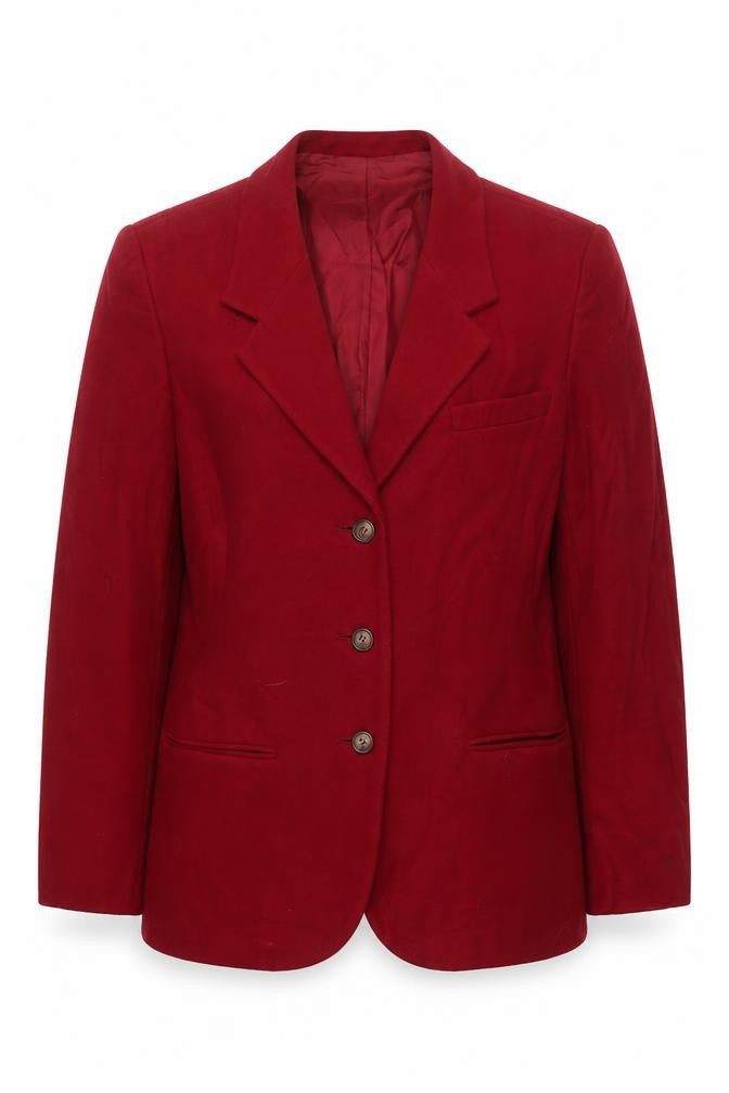 Womens UK Size 8 Regular Laura Ashley Red Wool Blend Blazer