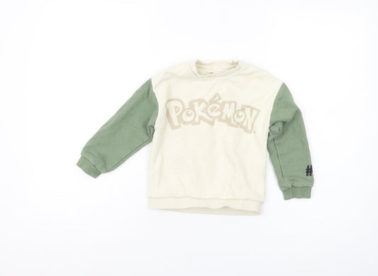 Marks and Spencer Boys Beige Pokemon Sweatshirt 3-4 Years