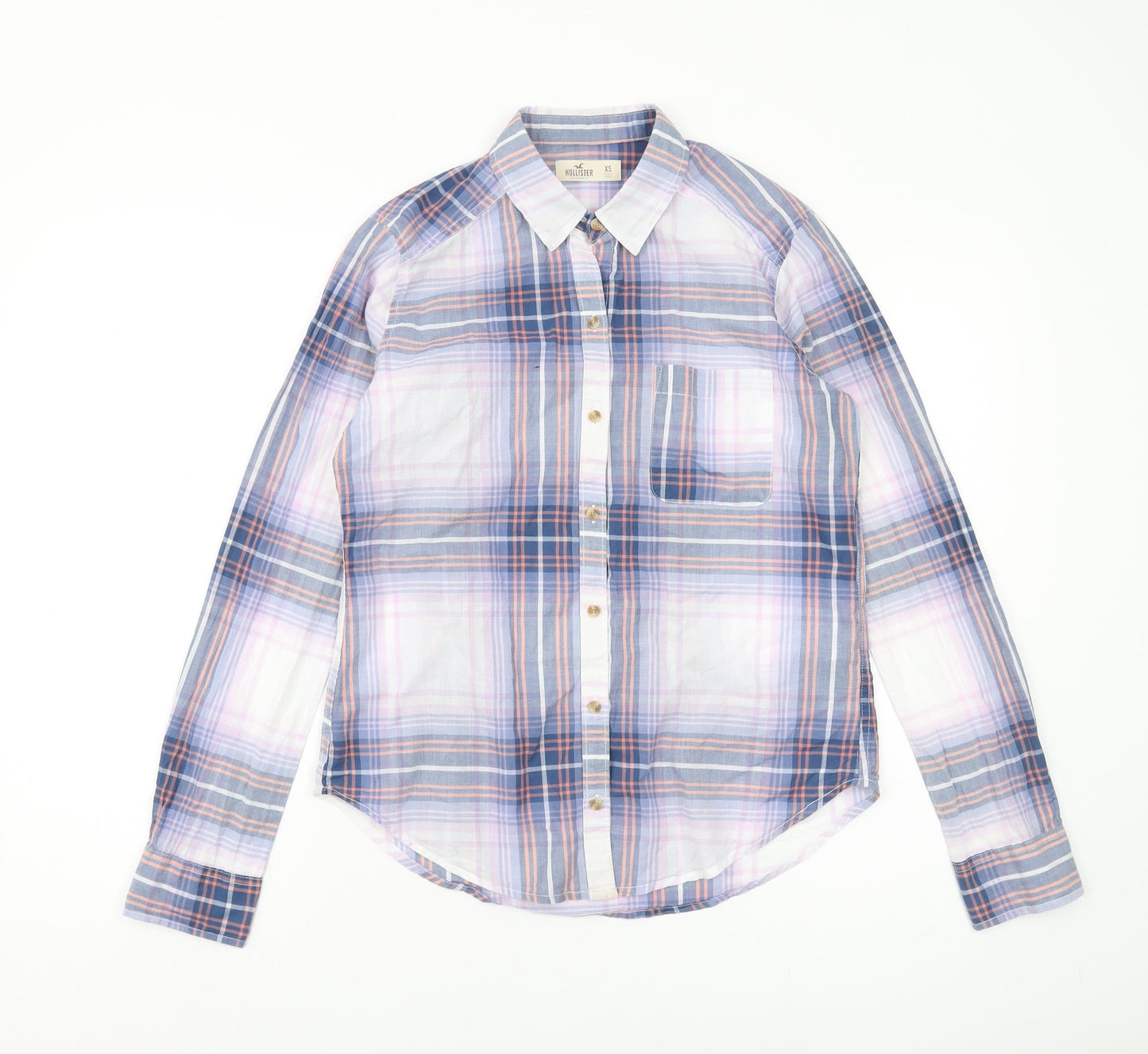 Hollister Women's Multicoloured Plaid Button-Up XS