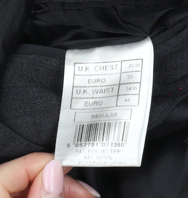 Pierre Cardin Men's Black Blazer, 40 in, Regular Fit