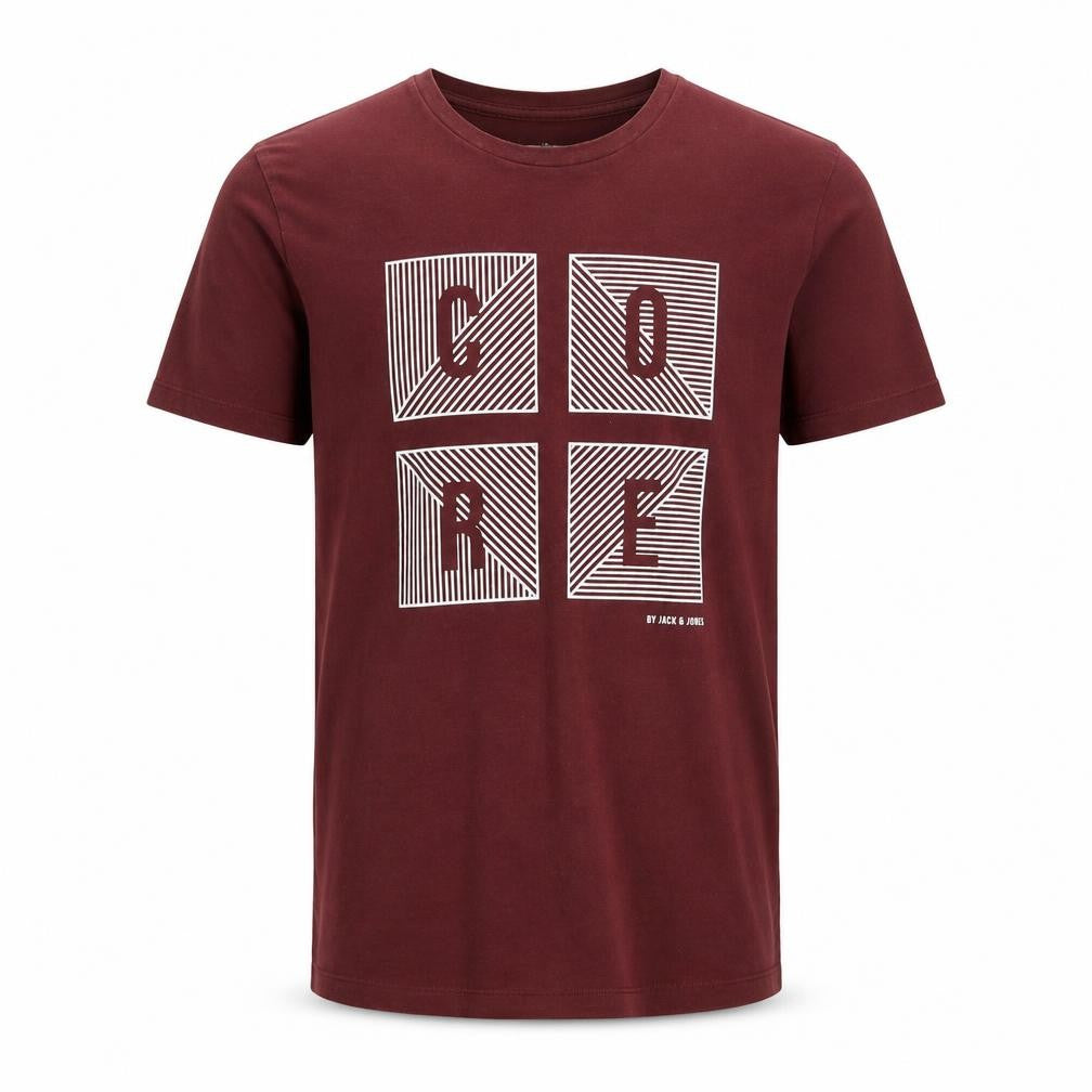 Mens UK Size S JACK & JONES Red  Cotton T-Shirt