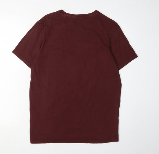 Jack & Jones Men’s Red Graphic T-Shirt, Size S, Crew Neck