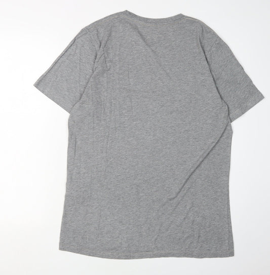 Jack & Jones Men's Grey Vintage Print T-Shirt Size L