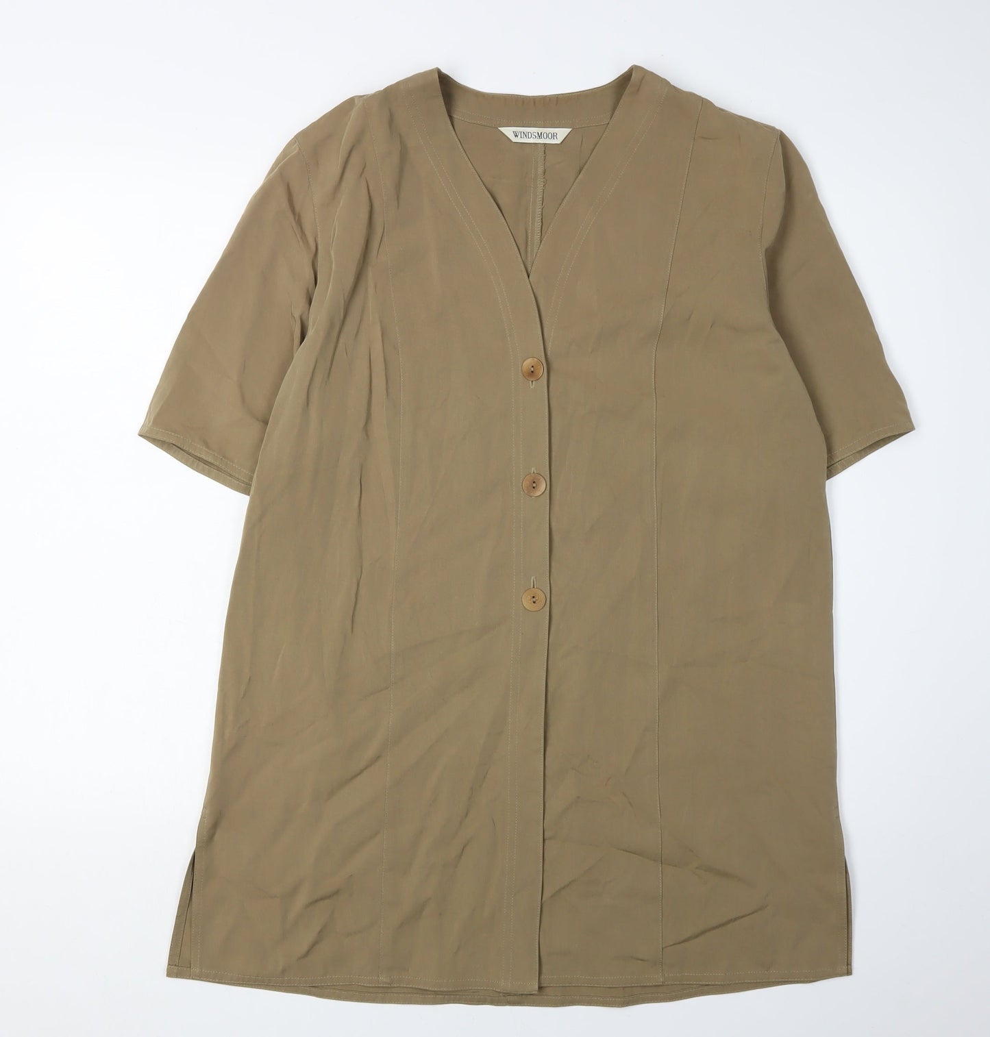Womens UK Size 12 Windsmoor Brown Viscose Blend Button-Up