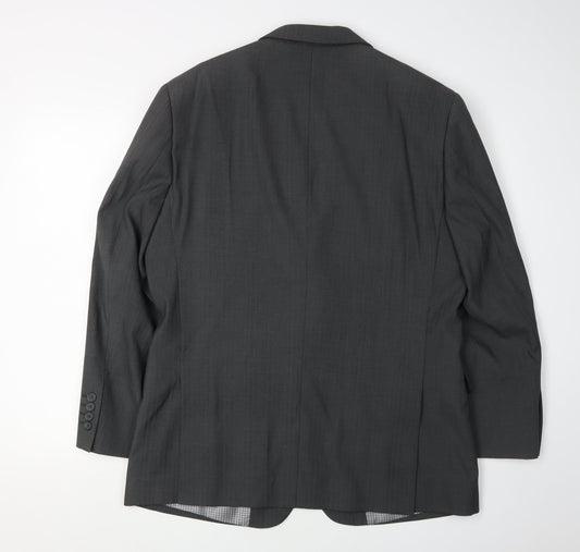 1860 Men's Black Suit Jacket, 40S, Formal, Viscose Mix