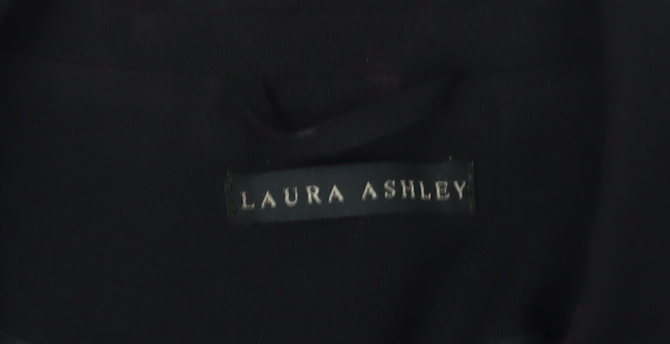 Laura Ashley Women's Black Blazer Size 16 Zip-Front Regular Fit