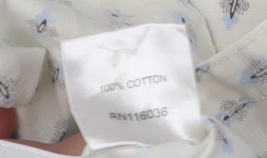 Charles Tyrwhitt Women's White Geometric Button-Up, Size 8