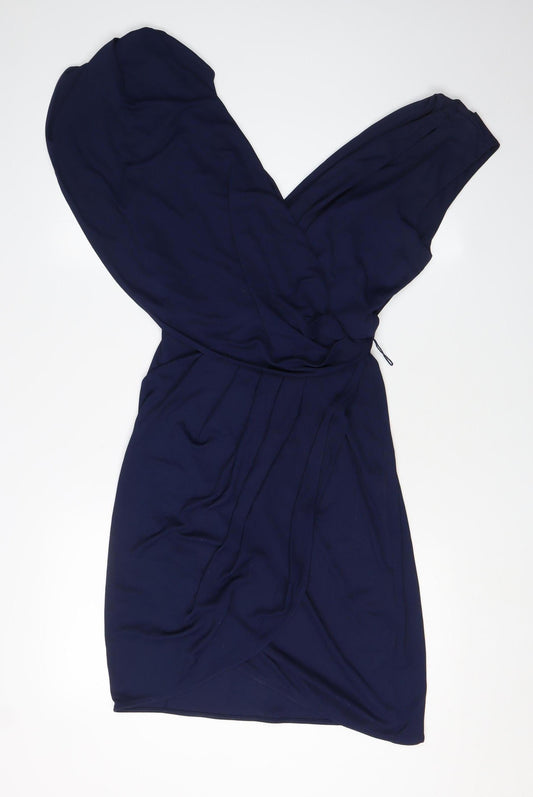 Whistles Women's Blue Wrap Dress Size 10