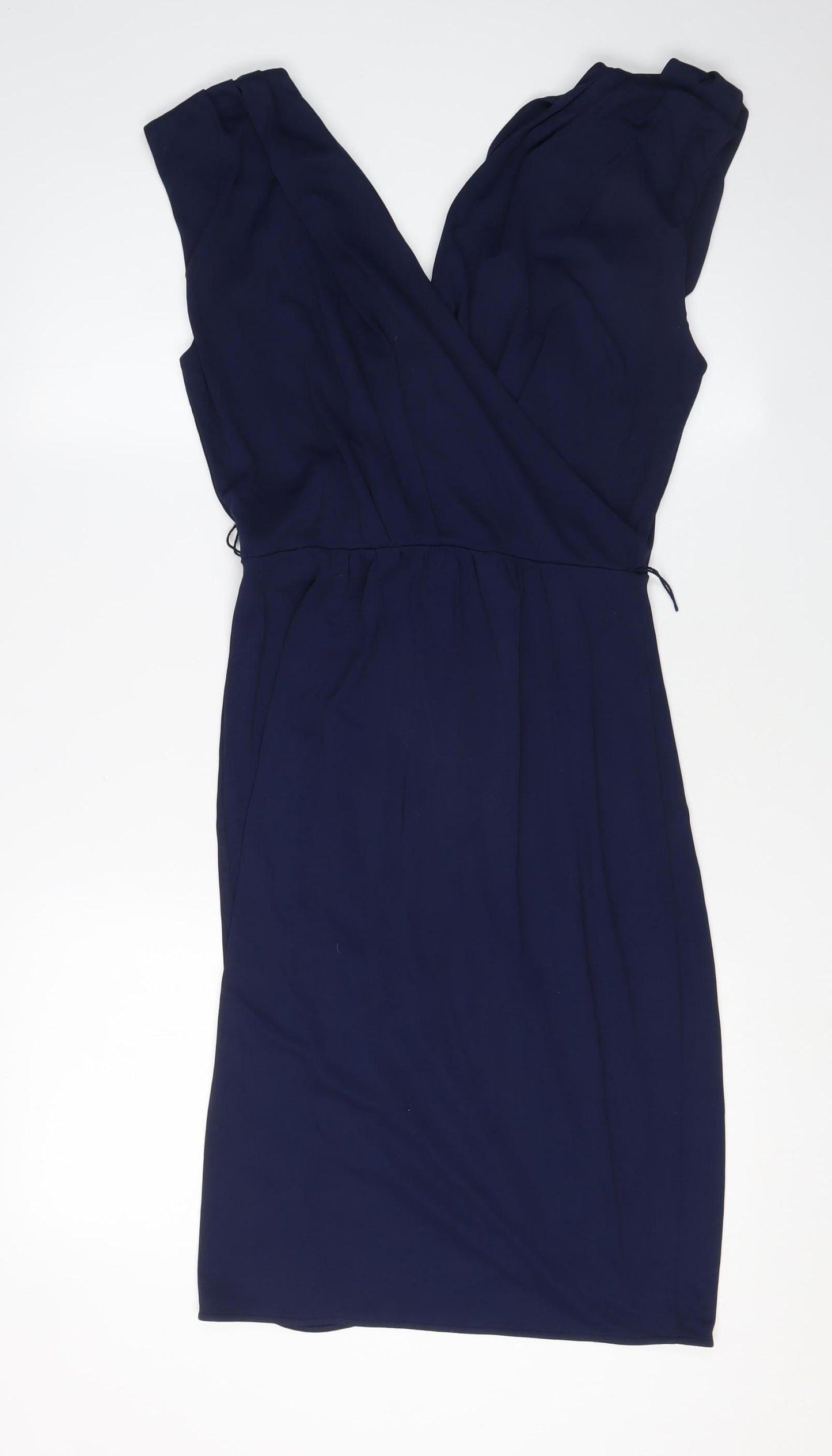 Whistles Women's Blue Wrap Dress Size 10