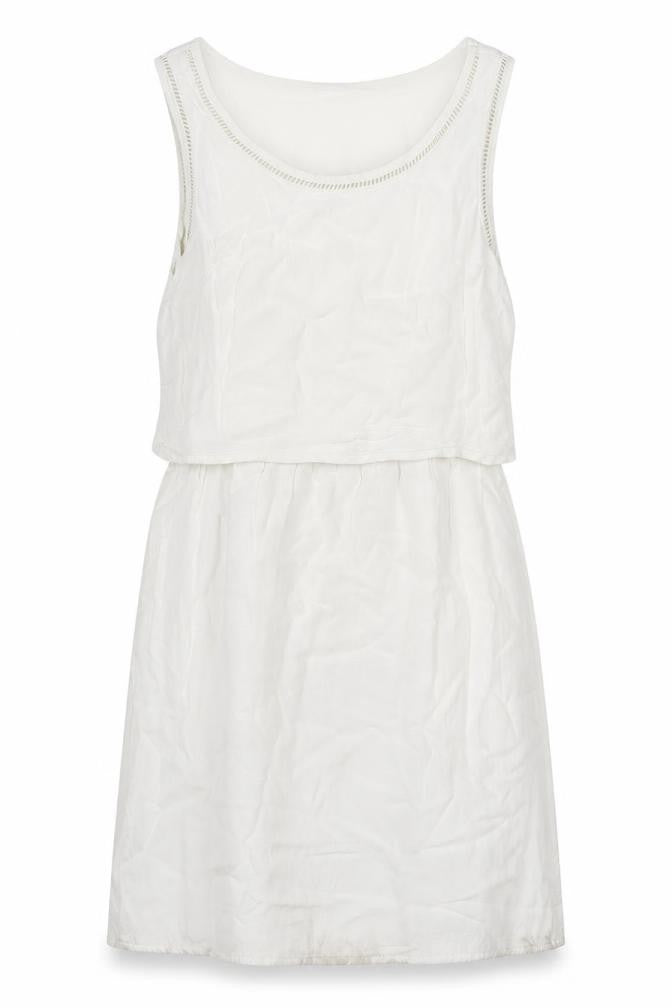 Front view of Jacqueline de Yong Women's Ivory Shift Dress, size 10
