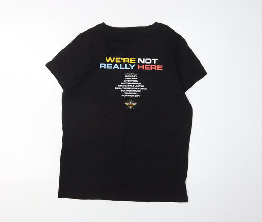Manchester City Black T-Shirt, Unisex Adults Size 12