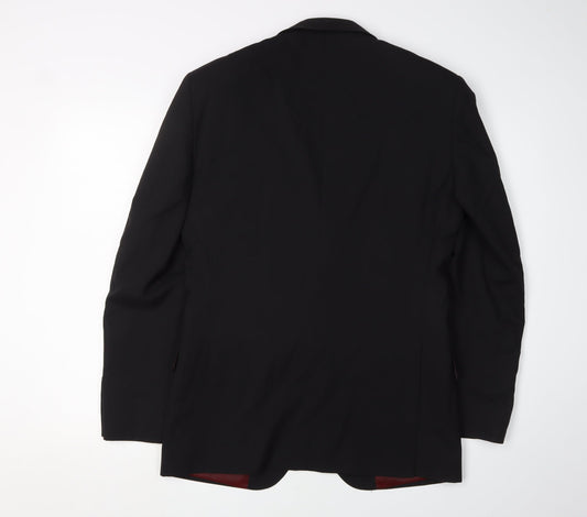 T.M. Lewin Men's Black Slim Fit Blazer, Size 36S