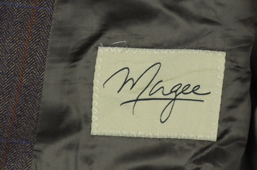 Magee Men's Brown Striped Blazer, Size 44 Regular Fit