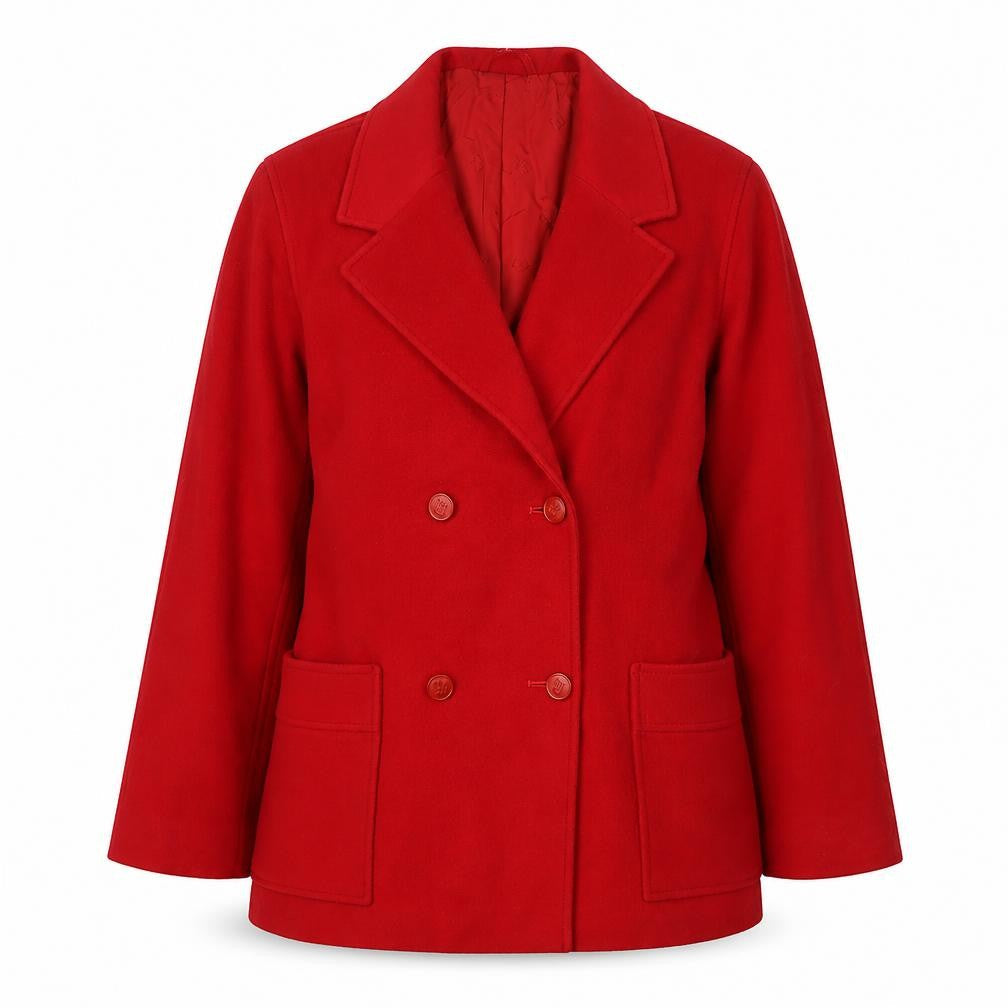 Womens UK Size 12 Classic DAKS Red Wool Coat