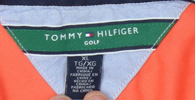 Tommy Hilfiger Women's Orange XL Polo Shirt, Casual Wear