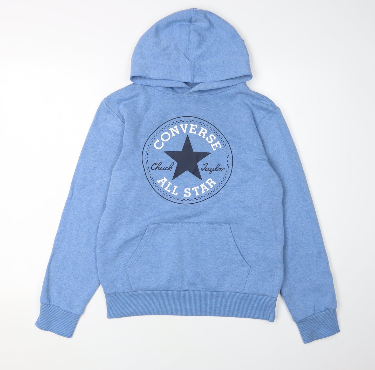 Converse Boys Blue Pullover Hoodie L - Logo Graphic Print