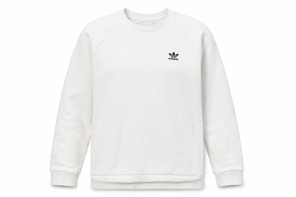 Unisex Adults UK S Regular adidas White Pullover Sweatshirt