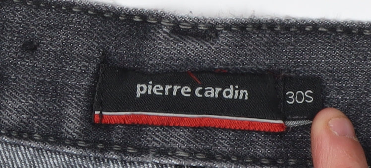 Pierre Cardin Men's Grey Straight Jeans, 30S, Comfort Fit
