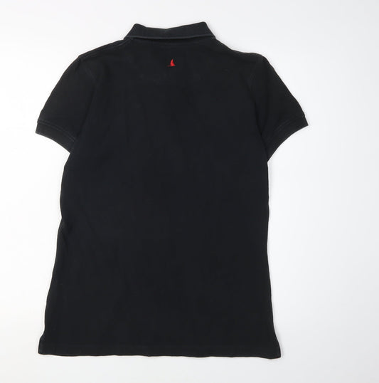 Musto Women's Black Polo Shirt Size 12 Cotton Casual