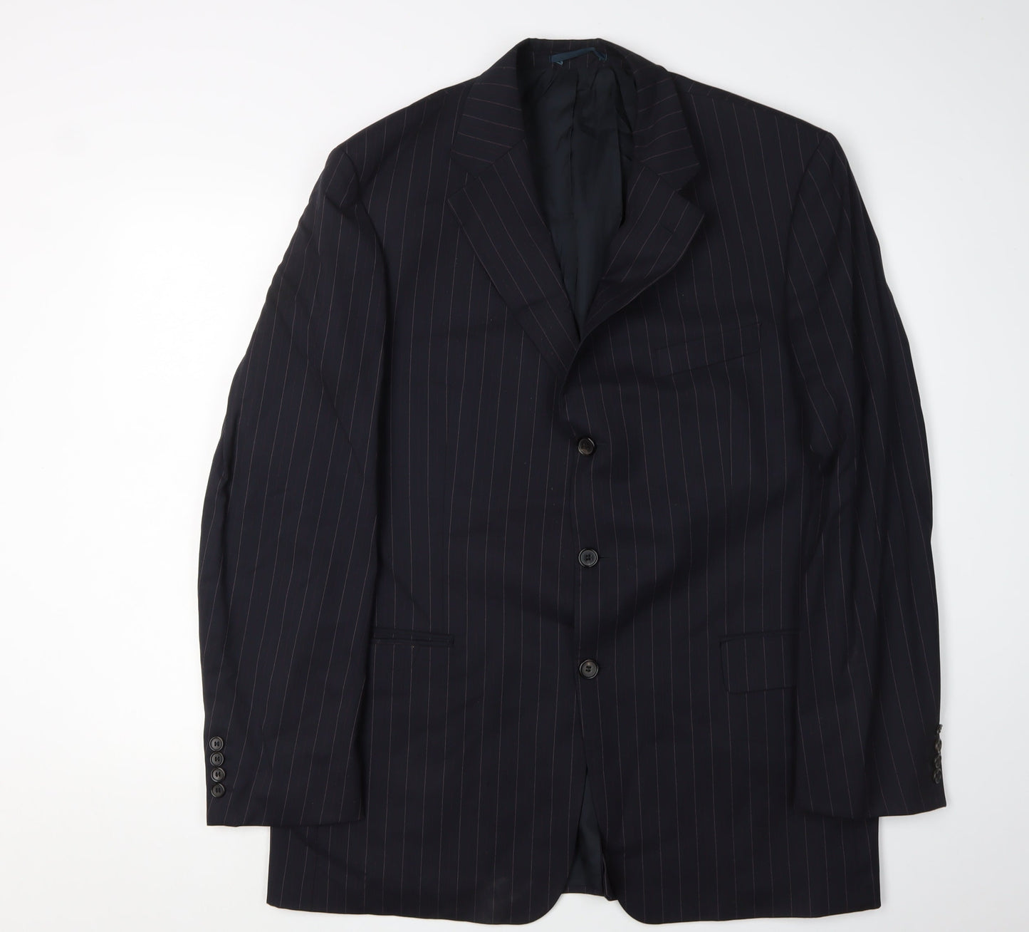 Hugo Boss Men's Blue Striped Suit Jacket 44