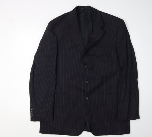 Hugo Boss Men's Blue Striped Suit Jacket 44