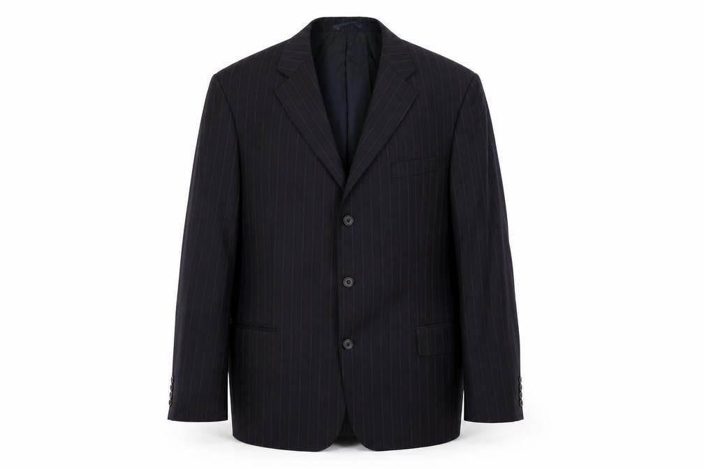 Mens 44 Chest Regular HUGO BOSS Blue Three-Button Suit Jacket