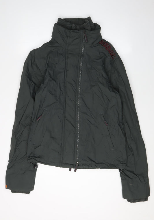 Superdry Women's Green Jacket, Size M, Casual Zip Closure