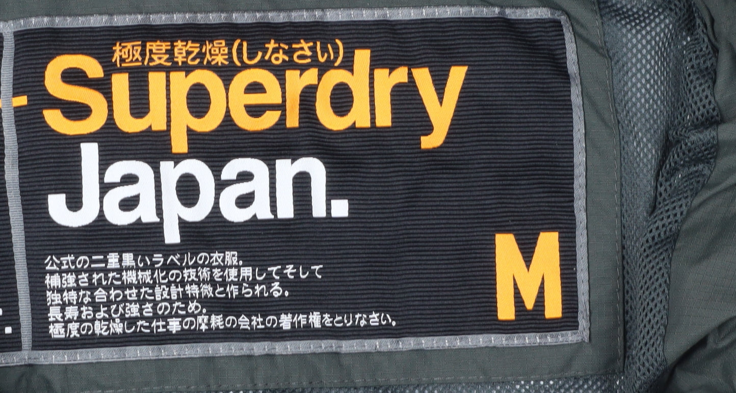 Superdry Women's Green Jacket, Size M, Casual Zip Closure