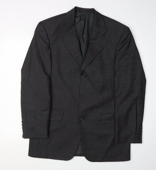 Hugo Boss Men's Black Wool Blazer, Size 38R, Formal