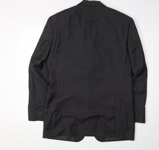 Hugo Boss Men's Black Wool Blazer, Size 38R, Formal