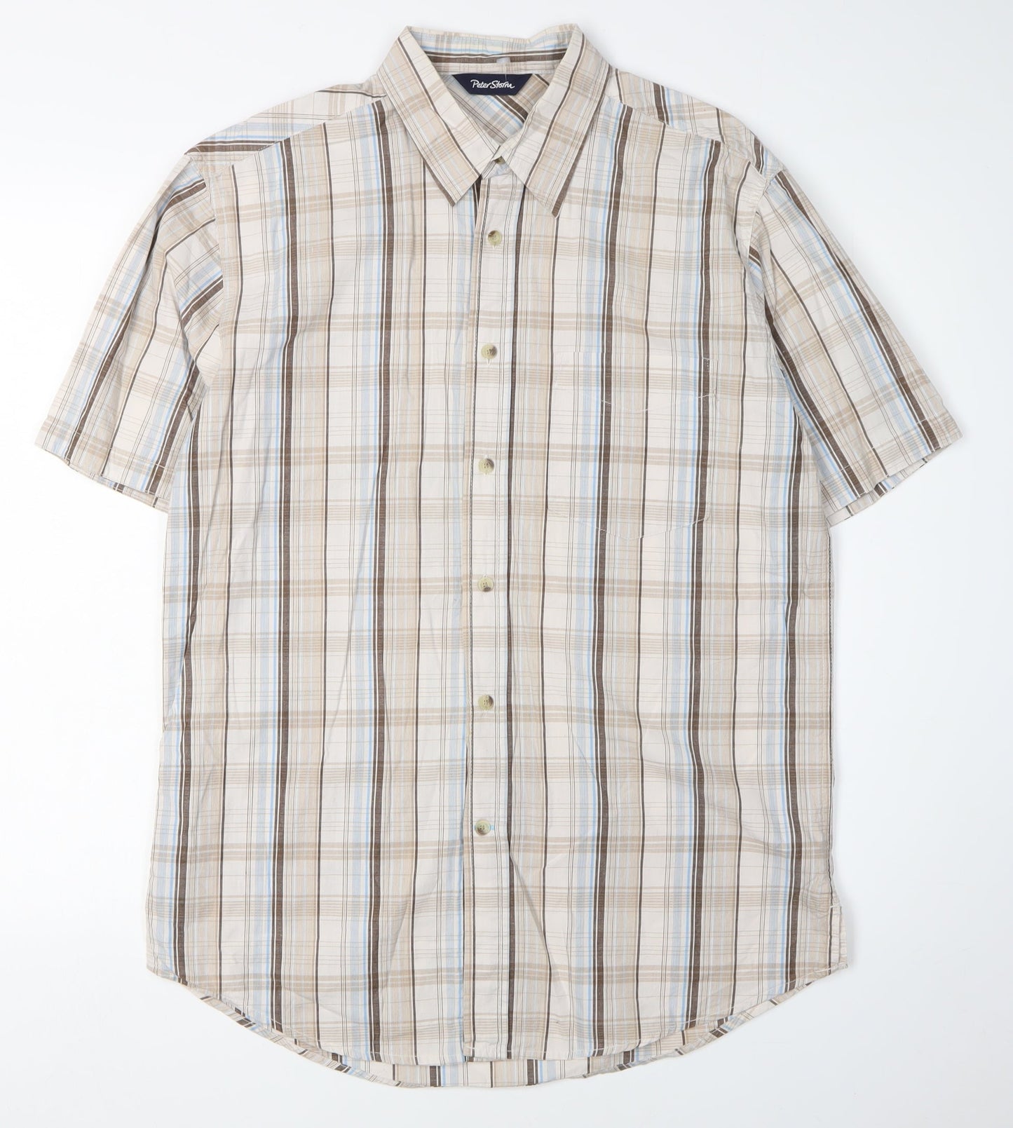 Peter Storm Men's Beige Plaid Casual Shirt S