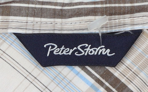 Peter Storm Men's Beige Plaid Casual Shirt S