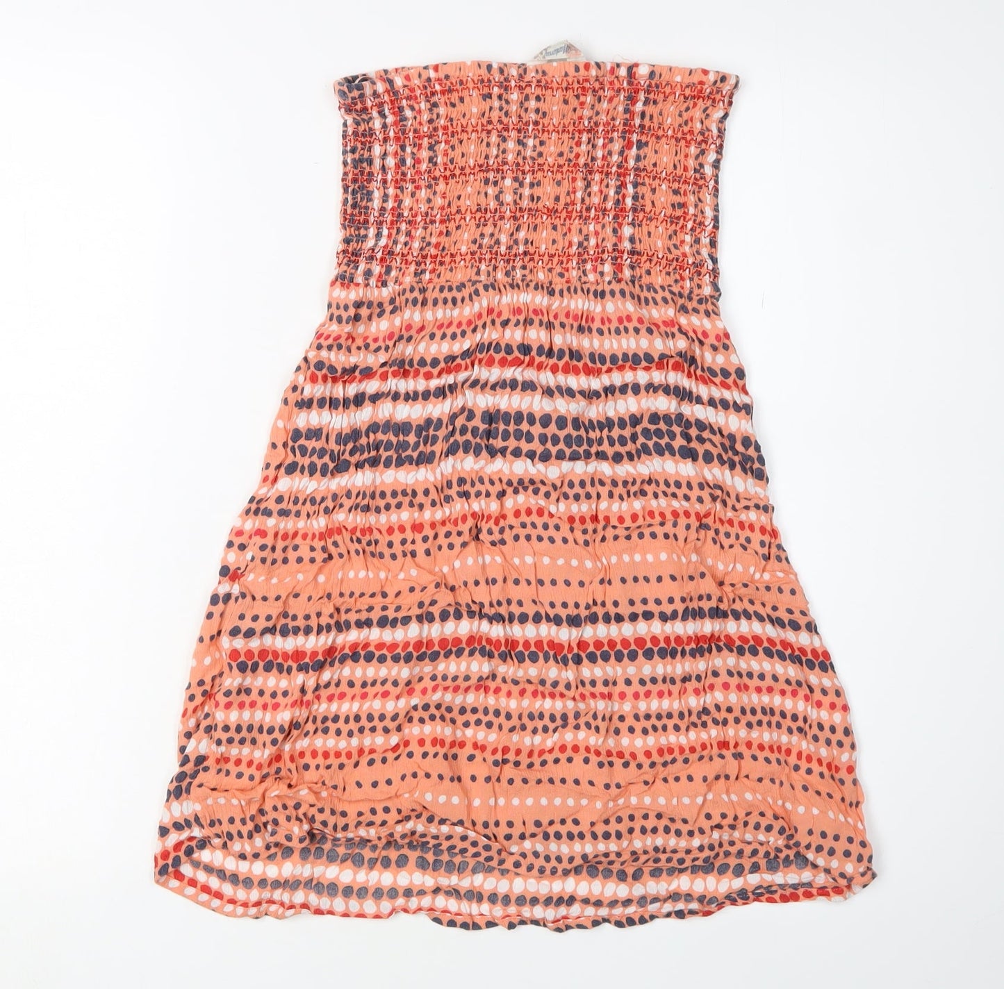 Markamy Women's Orange Strapless Dress S Beach