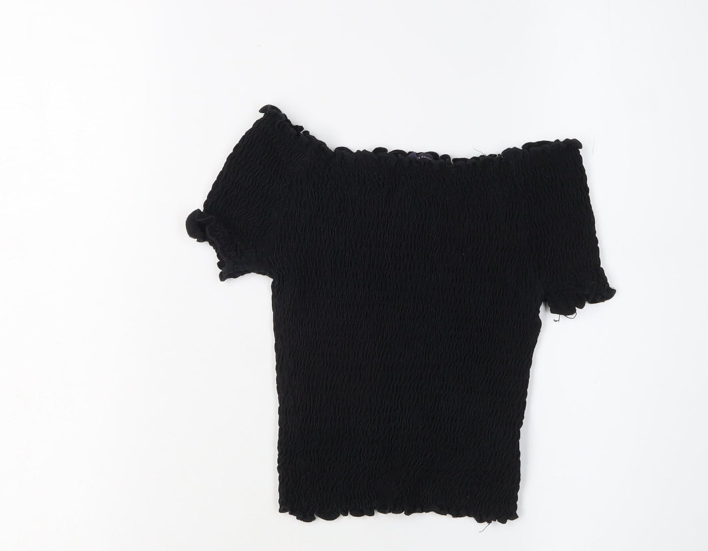Marks and Spencer Women's Black Off-Shoulder T-Shirt Size 6