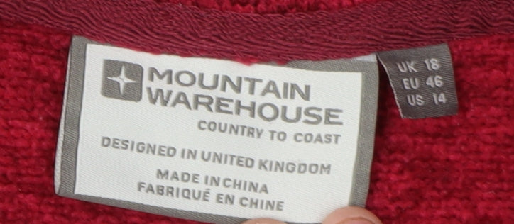 Mountain Warehouse Women's Red Pullover Sweatshirt Size 18