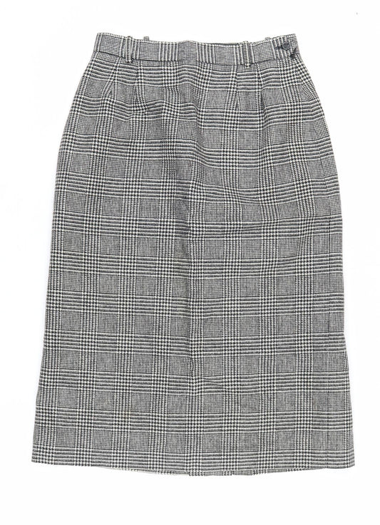 Gor-Ray Women's Black Check Wool Pencil Skirt Size 12