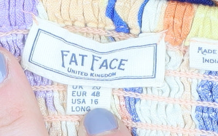 Fat Face Women's Multicoloured A-Line Dress, Size 20, Long