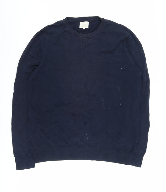 Howick Men's Blue Cotton Pullover Jumper L