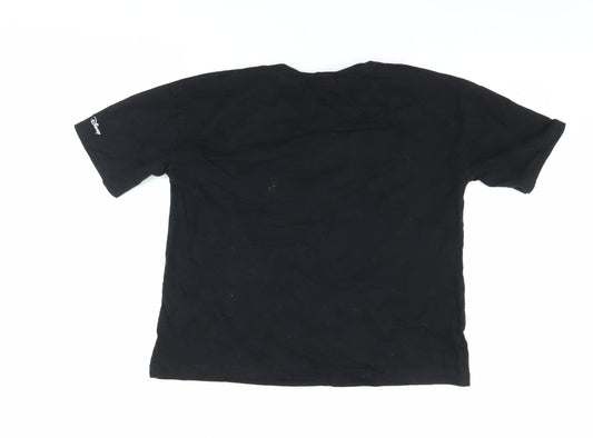Zara Women's Black Graphic Tee M - Humour Cartoon Style