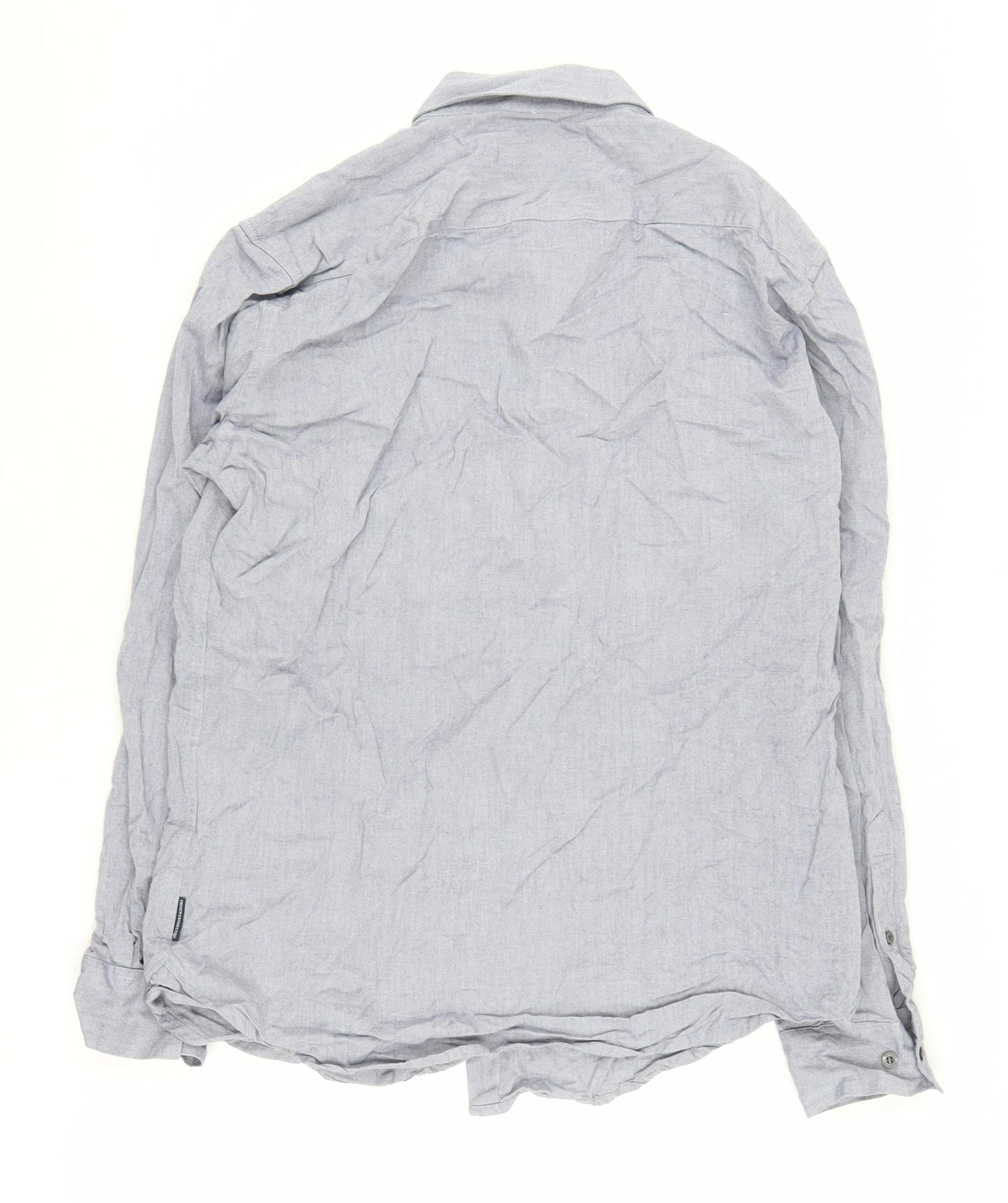 French Connection Men's Blue Button-Up Shirt L